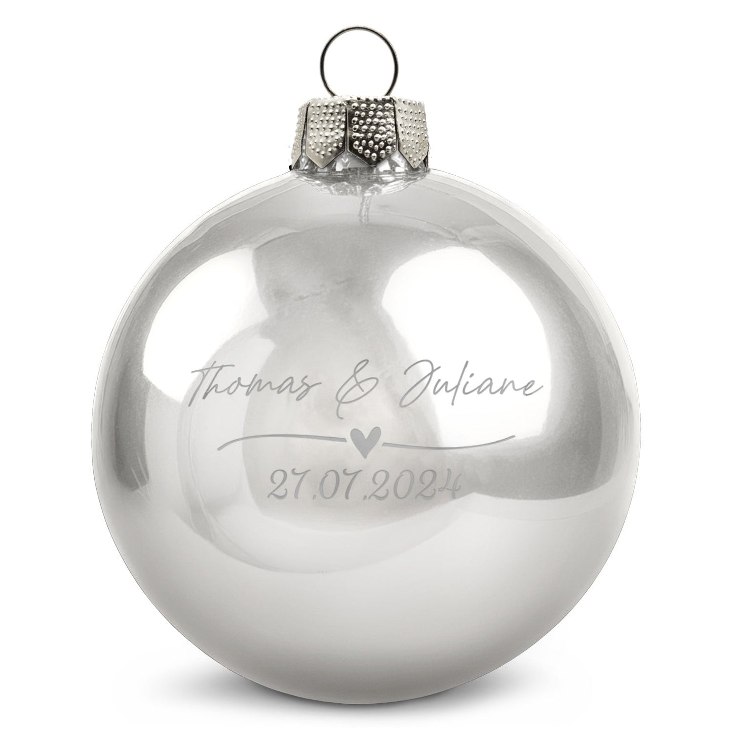 Gravierte Weihnachtskugel - Wedding Love
