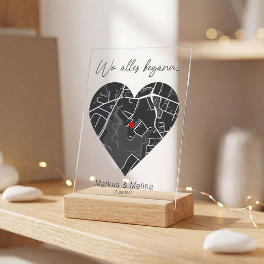 Personalisiertes Acrylglas mit dem Motiv "Wo alles begann"