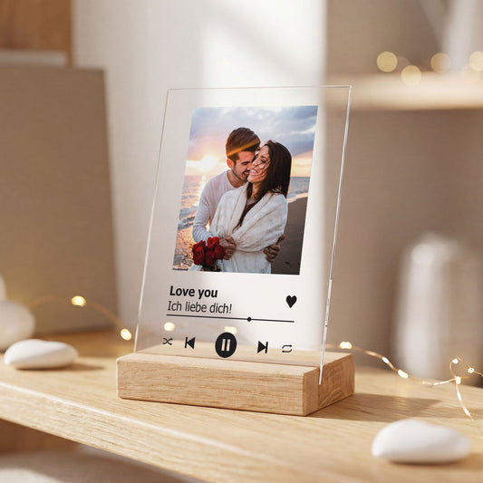 Personalisiertes Song Cover auf Acrylglas - Geschenk mit eigenem Foto im Musik Cover Design
