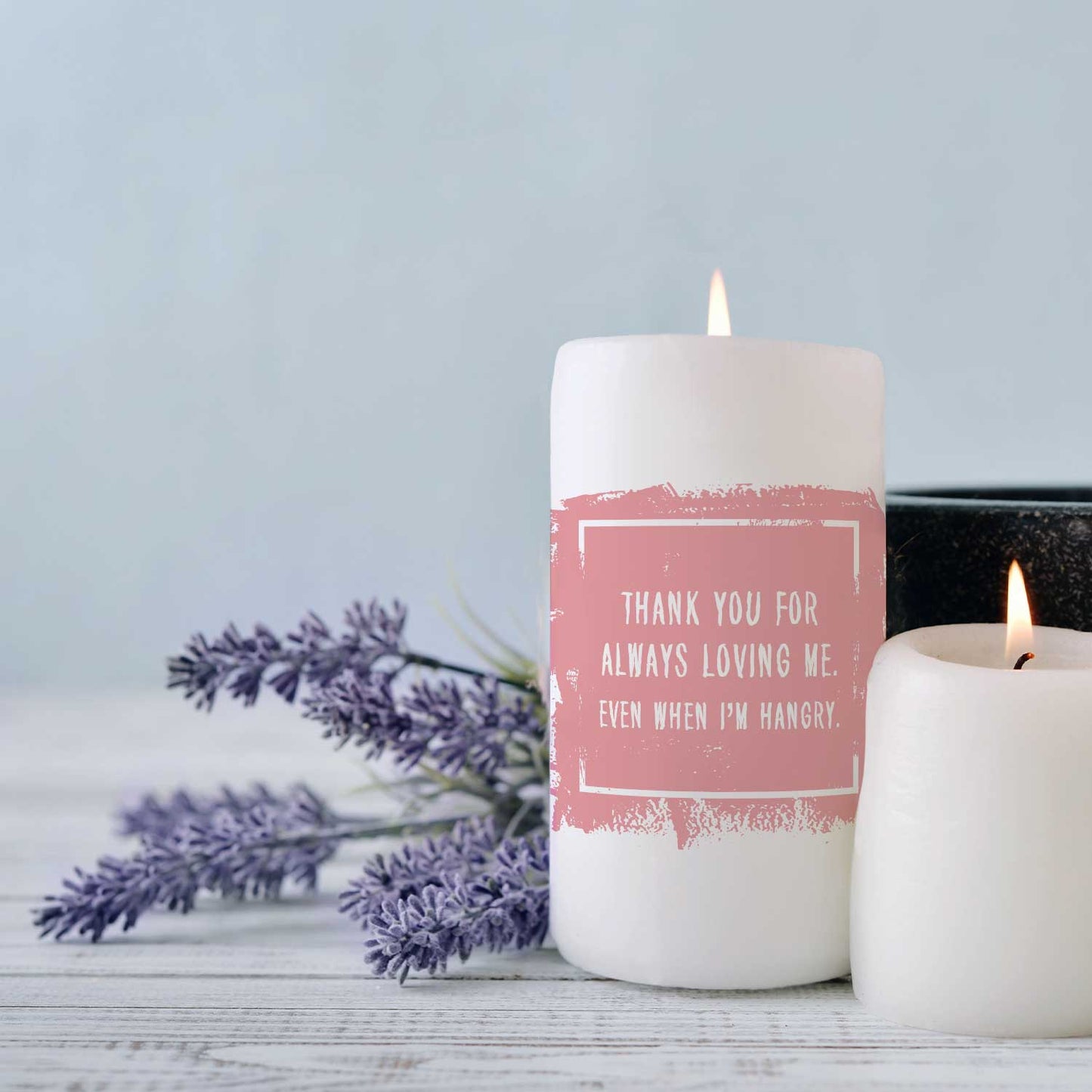 Kleine Kerze mit Spruch "Thank You for always Loving Me"