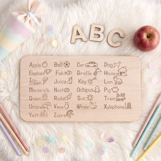 Frühstücksbrettchen "ABC Englisch Brotzeitbrett"