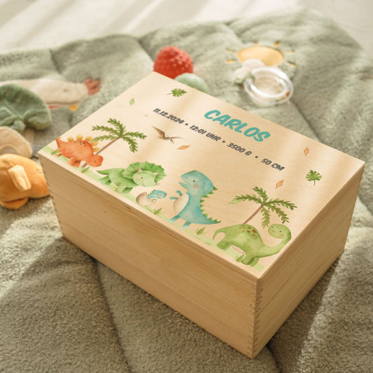 Erinnerungskiste für Kinder mit UV-Druck - Dinogruppe