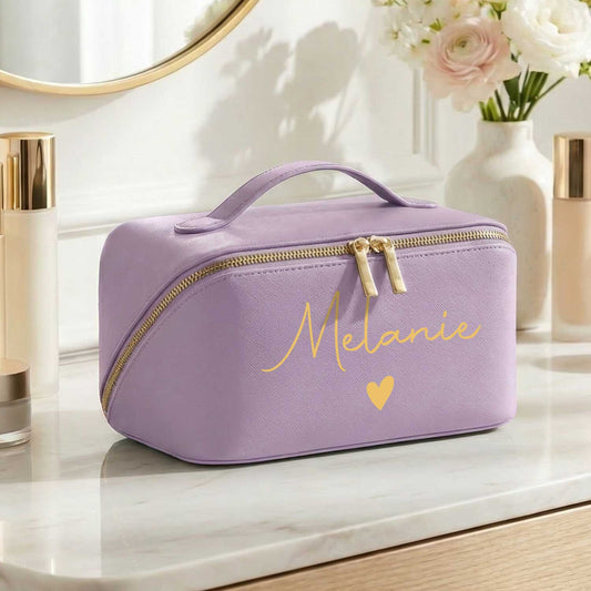 Personalisierte eckige Kosmetiktasche mit Name für Kosmetik & MakeUp