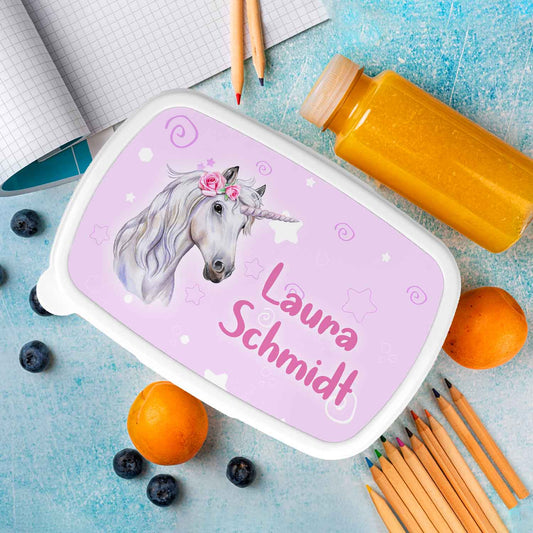 Bedruckte Lunchbox für Kinder - Einhorn