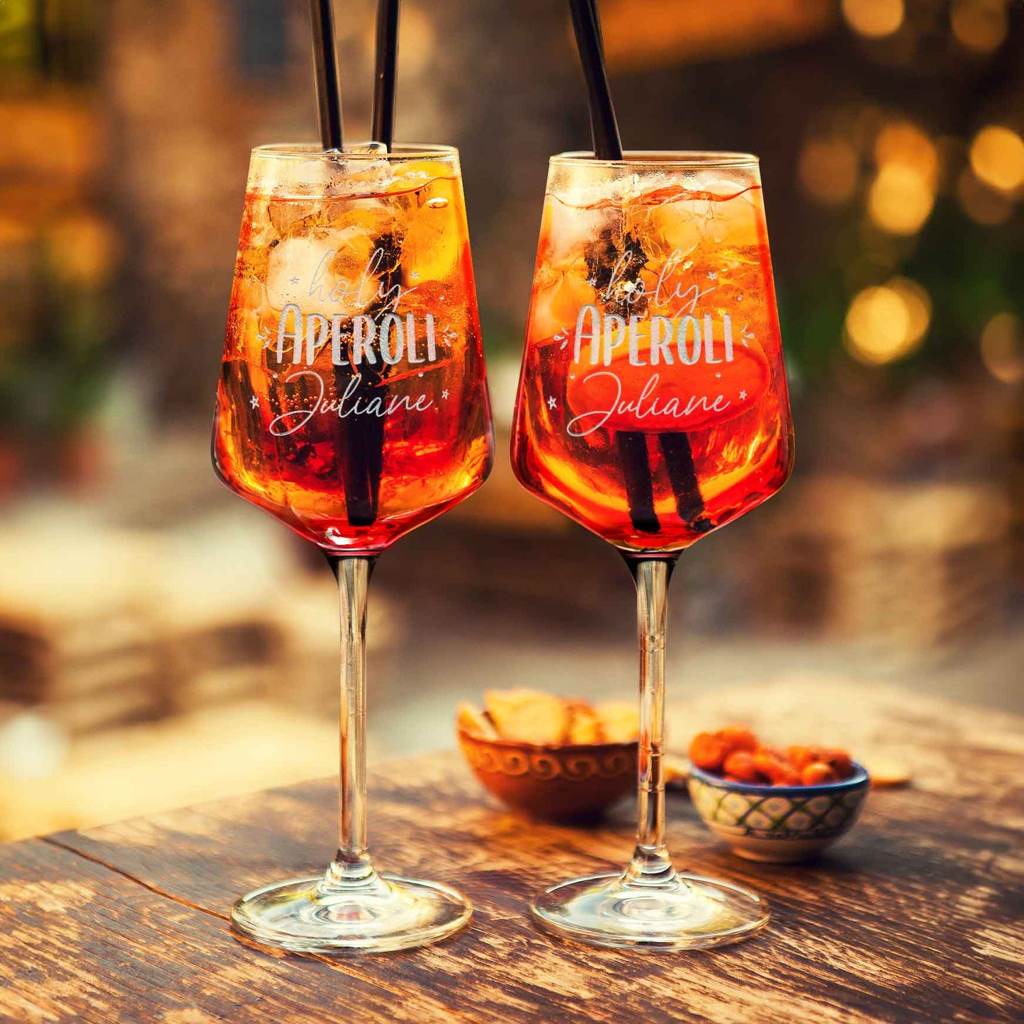 Leonardo Weinglas mit Gravur "Holy Aperoli" mit Namen