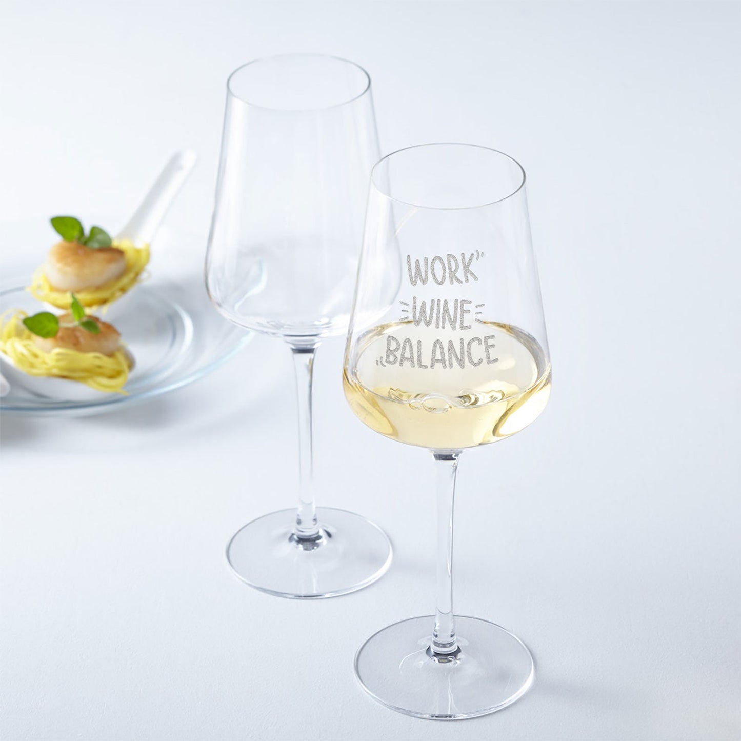 Leonardo Weinglas mit Gravur "Work Wine Balance" Design