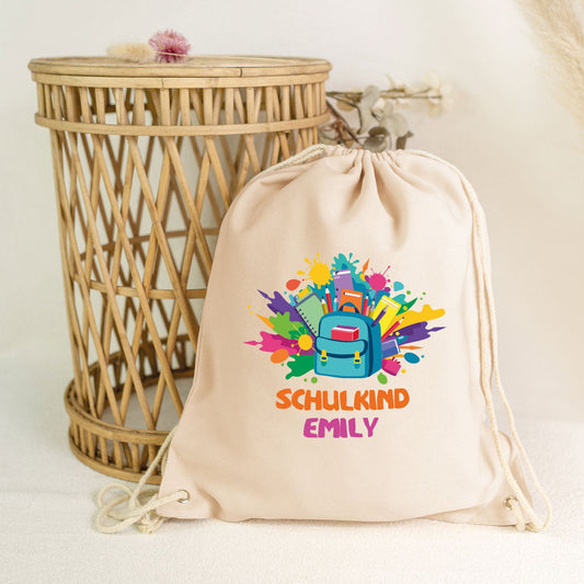 Turnbeutel für Kinder - Schulkind Rucksack - zur Einschulung