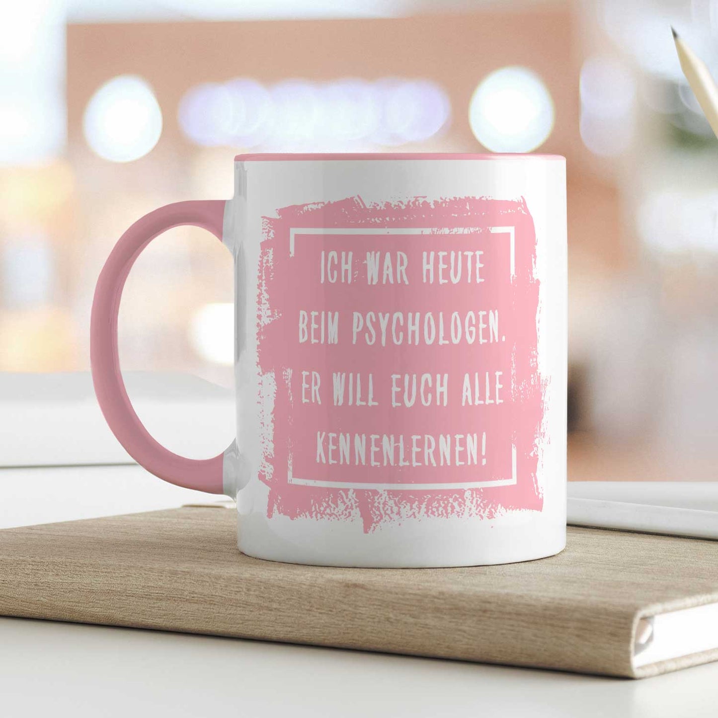 Bedruckte Tasse mit Spruch - "Ich war heute beim Psychologen"