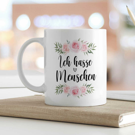 Bedruckte Tasse Ich hasse Menschen