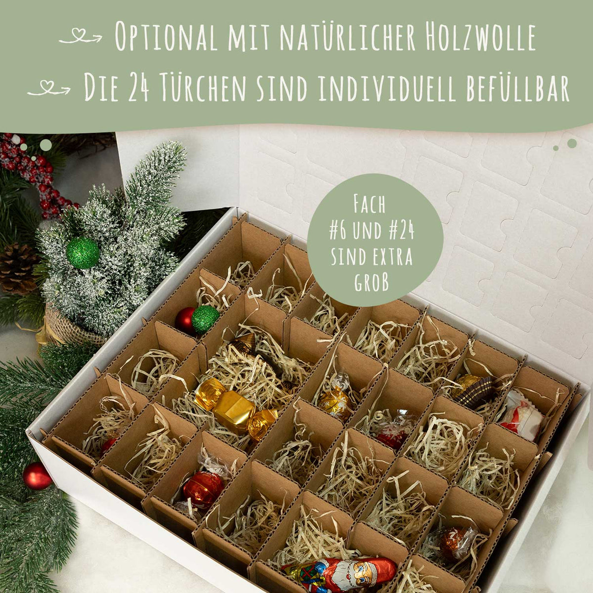 Personalisierter DIY Adventskalender mit Rentier Design zum selbst Befüllen