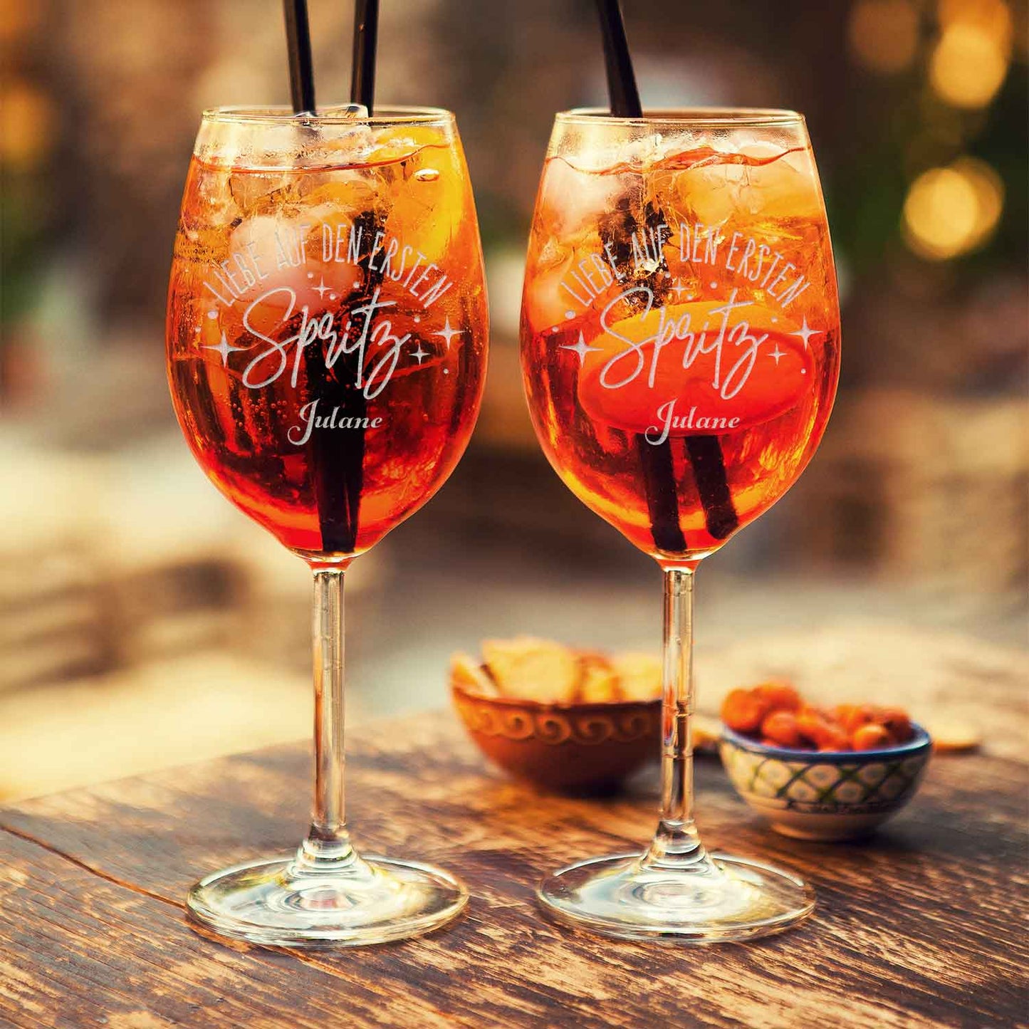 Leonardo Weinglas mit Gravur - "Liebe auf den ersten Spritz" mit Name