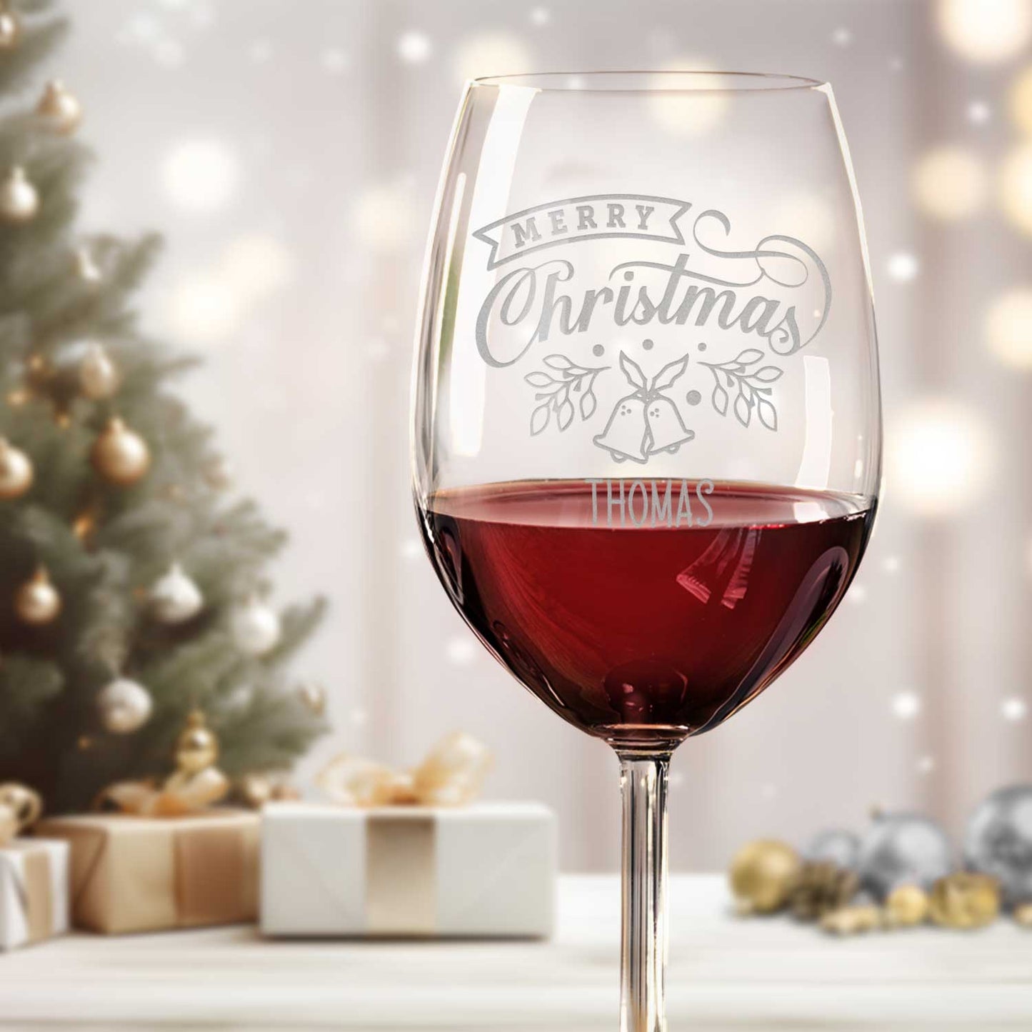 Leonardo Weinglas mit Gravur "Merry Christmas Bells"