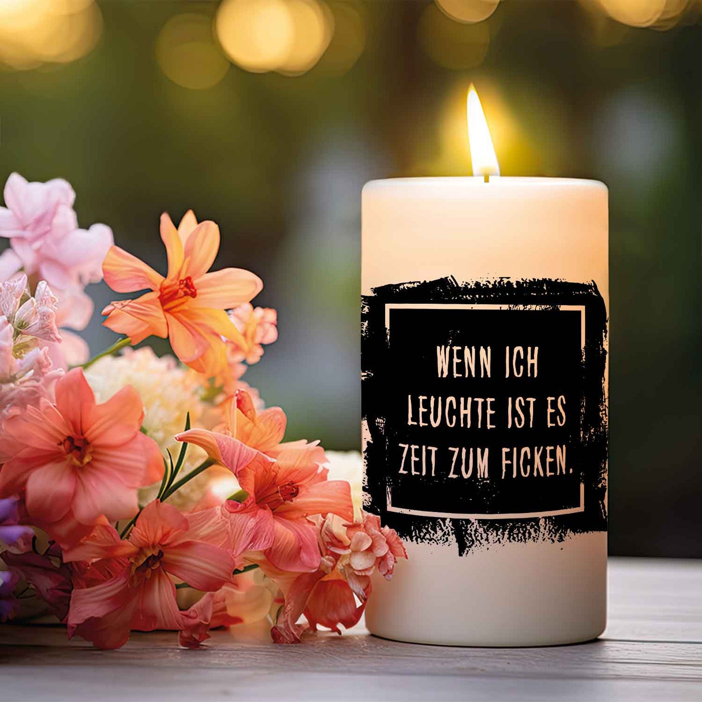 Kleine Kerze mit Spruch "Wenn ich Leuchte"