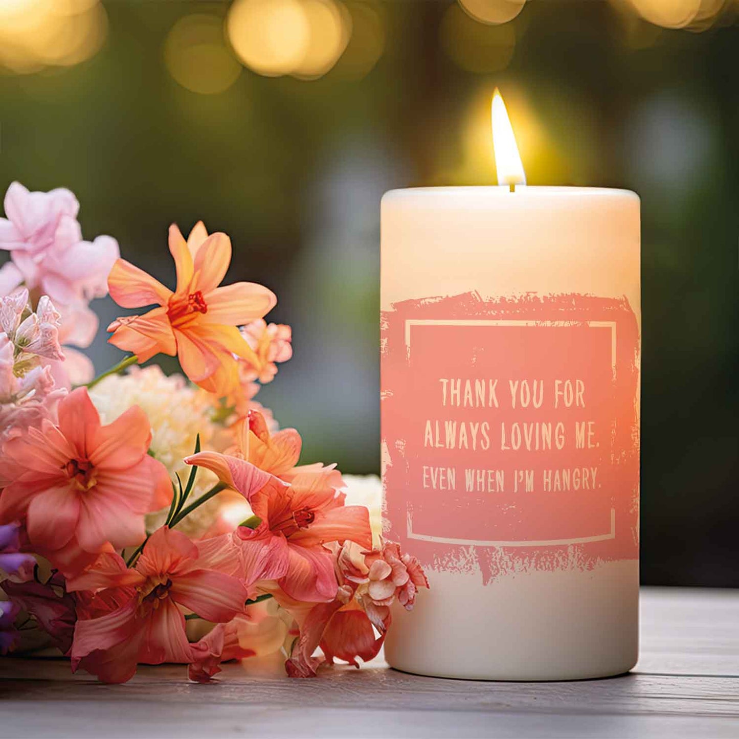 Kleine Kerze mit Spruch "Thank You for always Loving Me"