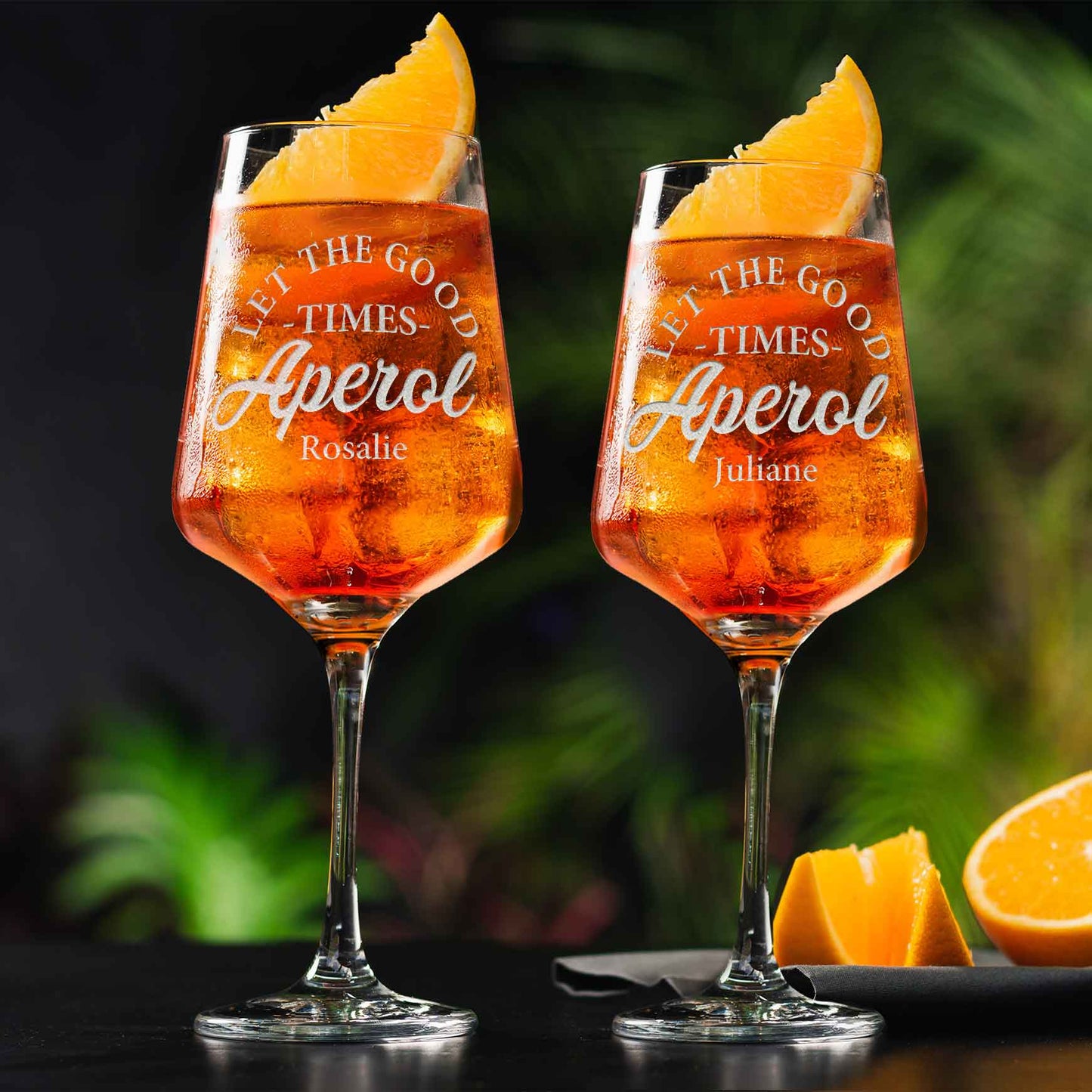 Leonardo Weinglas mit Gravur - "Let the good times Aperol" mit Name