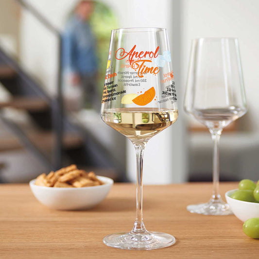Leonardo Weinglas mit UV Druck "Aperol Rezepte" - 360° Gravur