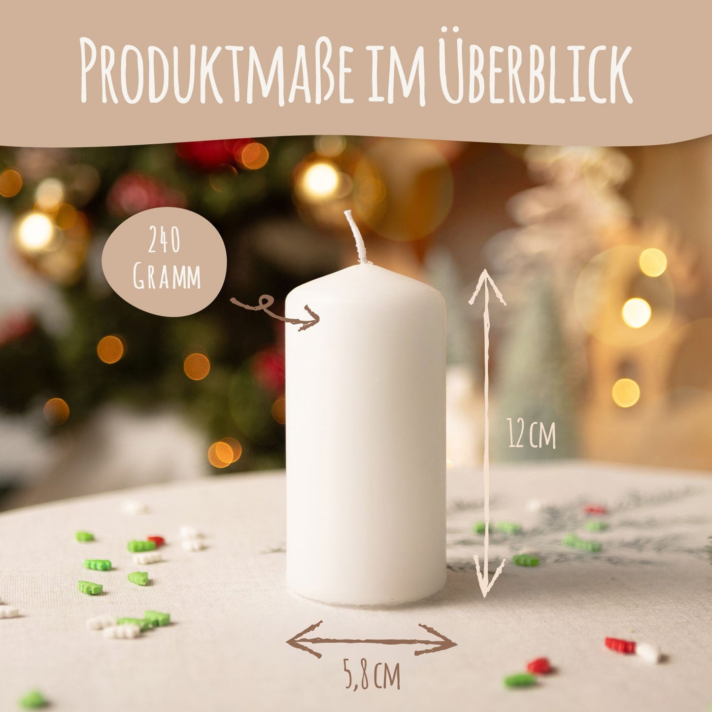Kleine Kerzen "Lebkuchen" - Adventskerzen im 4er Set