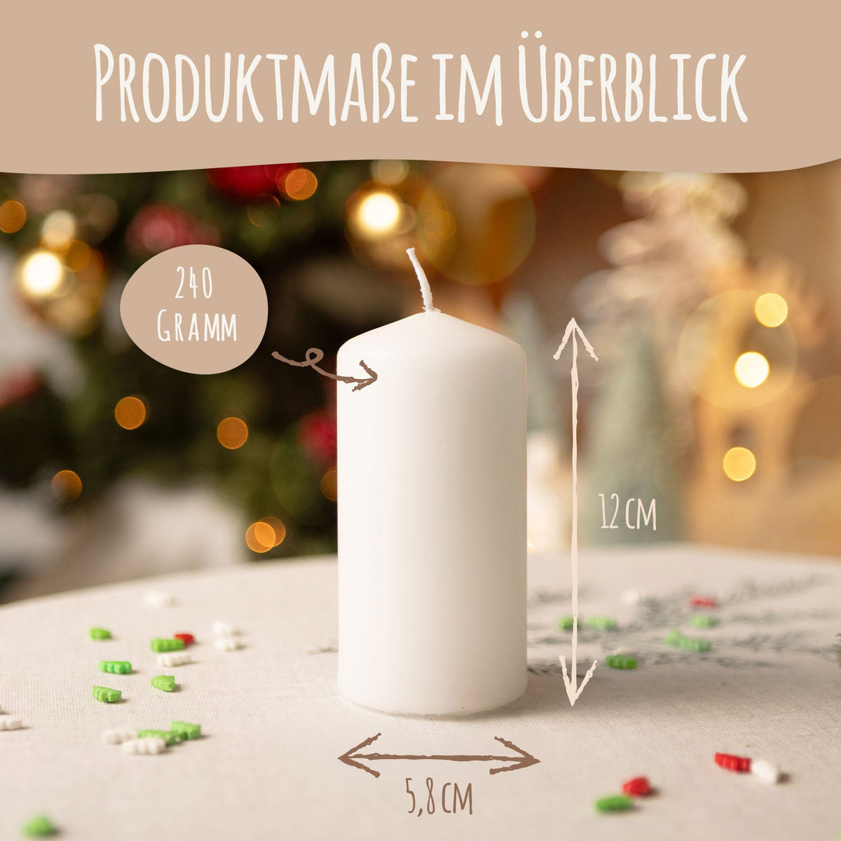 Kleine Kerzen "Advent Tiere Vintage" - Adventskerzen im 4er Set