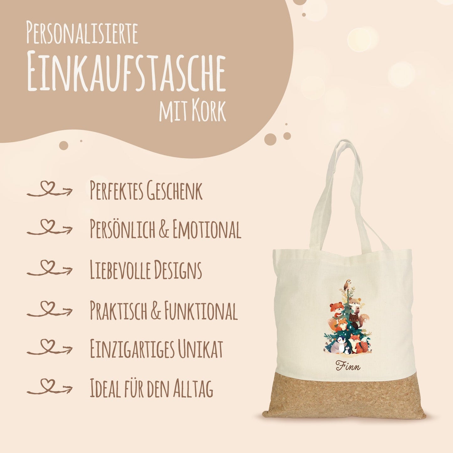 Einkaufstasche Kork - Tannenbaum