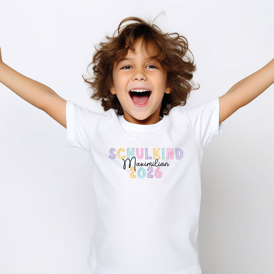 Bedrucktes T-Shirt für Kinder - Schulkind Kreide