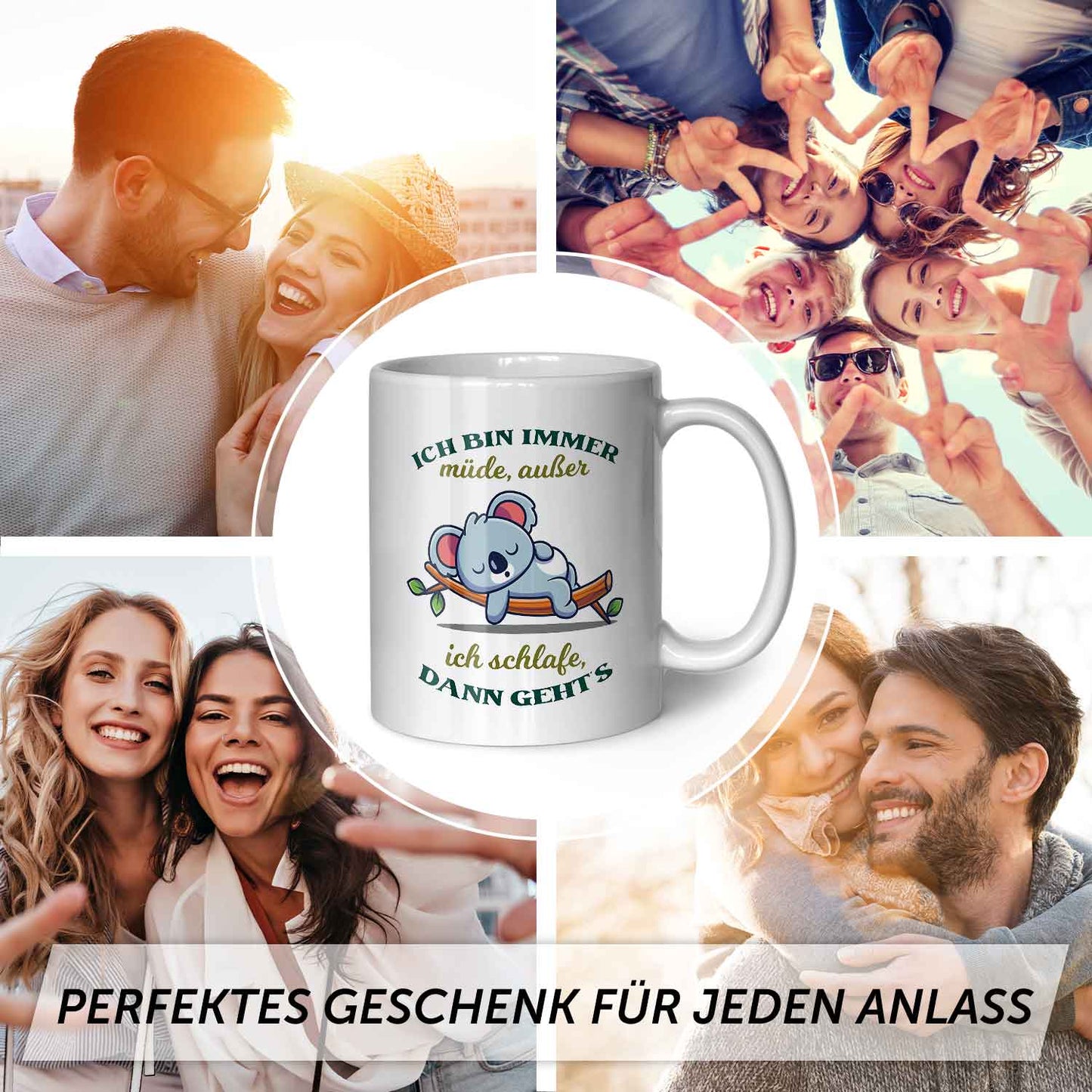 Bedruckte Tasse mit Spruch - Ich bin immer müde