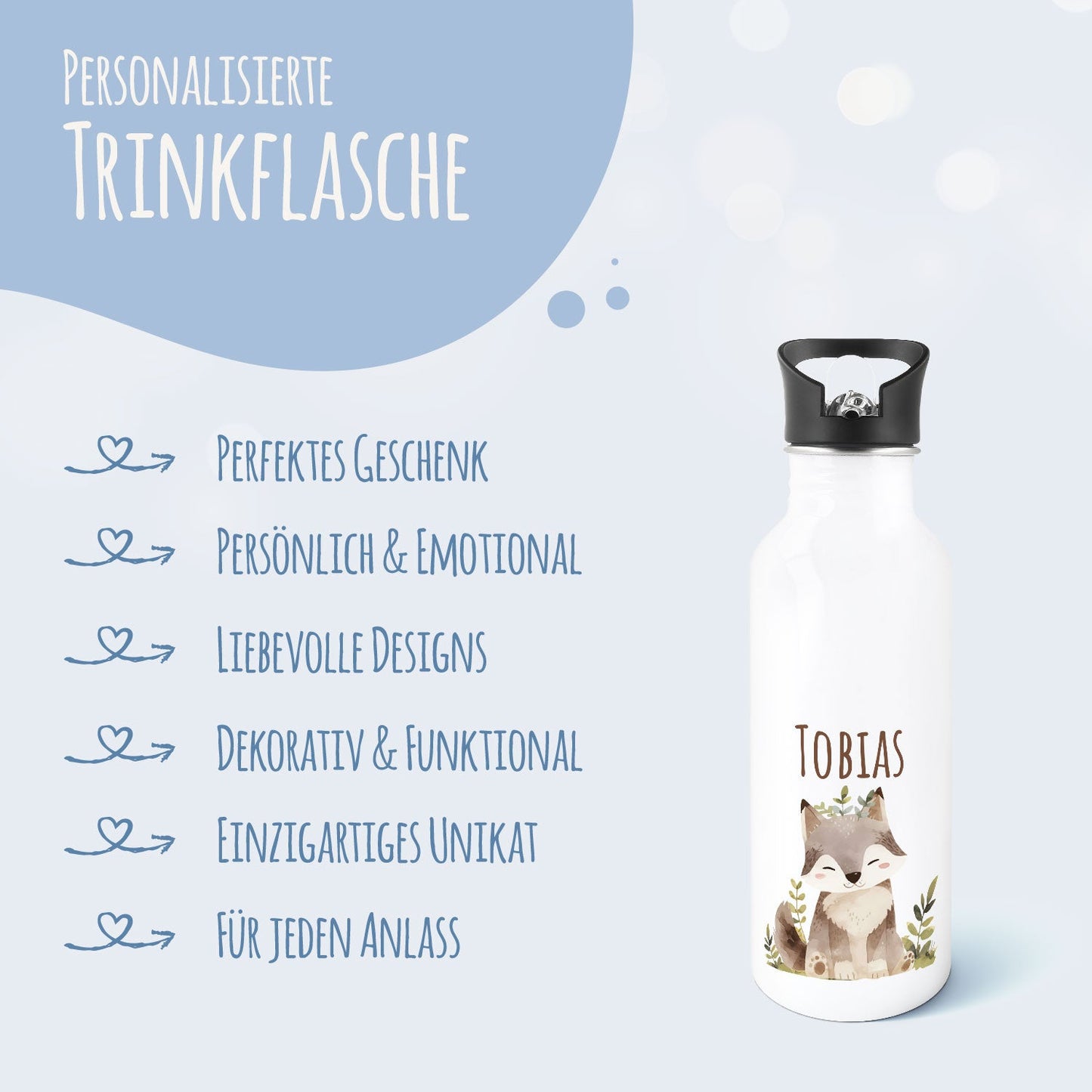 Bedruckte Trinkflasche aus Edelstahl - Bärenfreunde