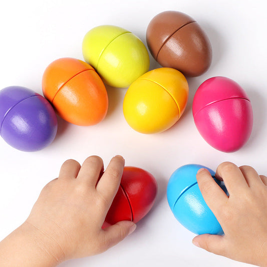 Montessori Holz Eier Steckspiel für Kinder – Lernspiel zum Stecken, Sortieren und Entdecken