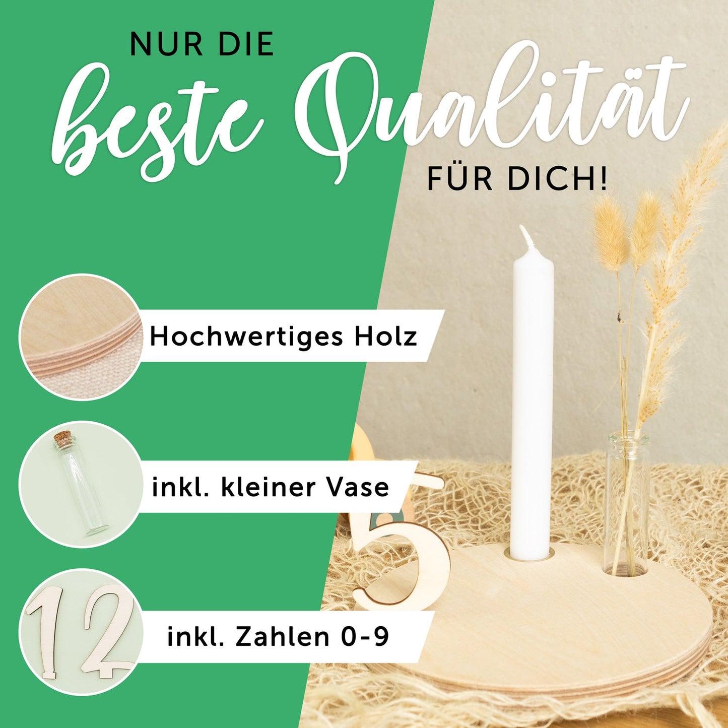 Bedruckter Geburtstagsteller für Kinder - Blumenkranz V2