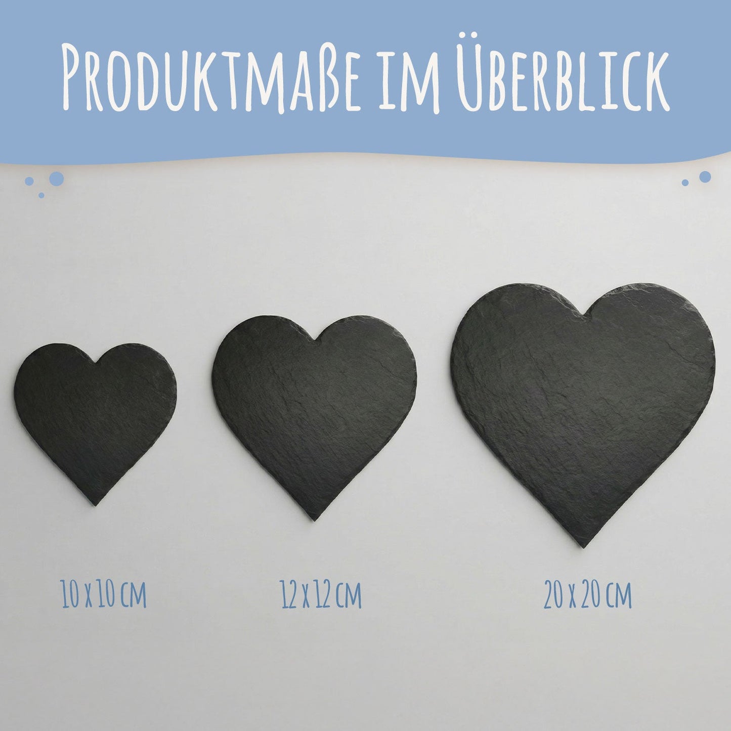 Bedrucktes Schieferherz - In Gedenken V2 - Personalisiertes Geschenk