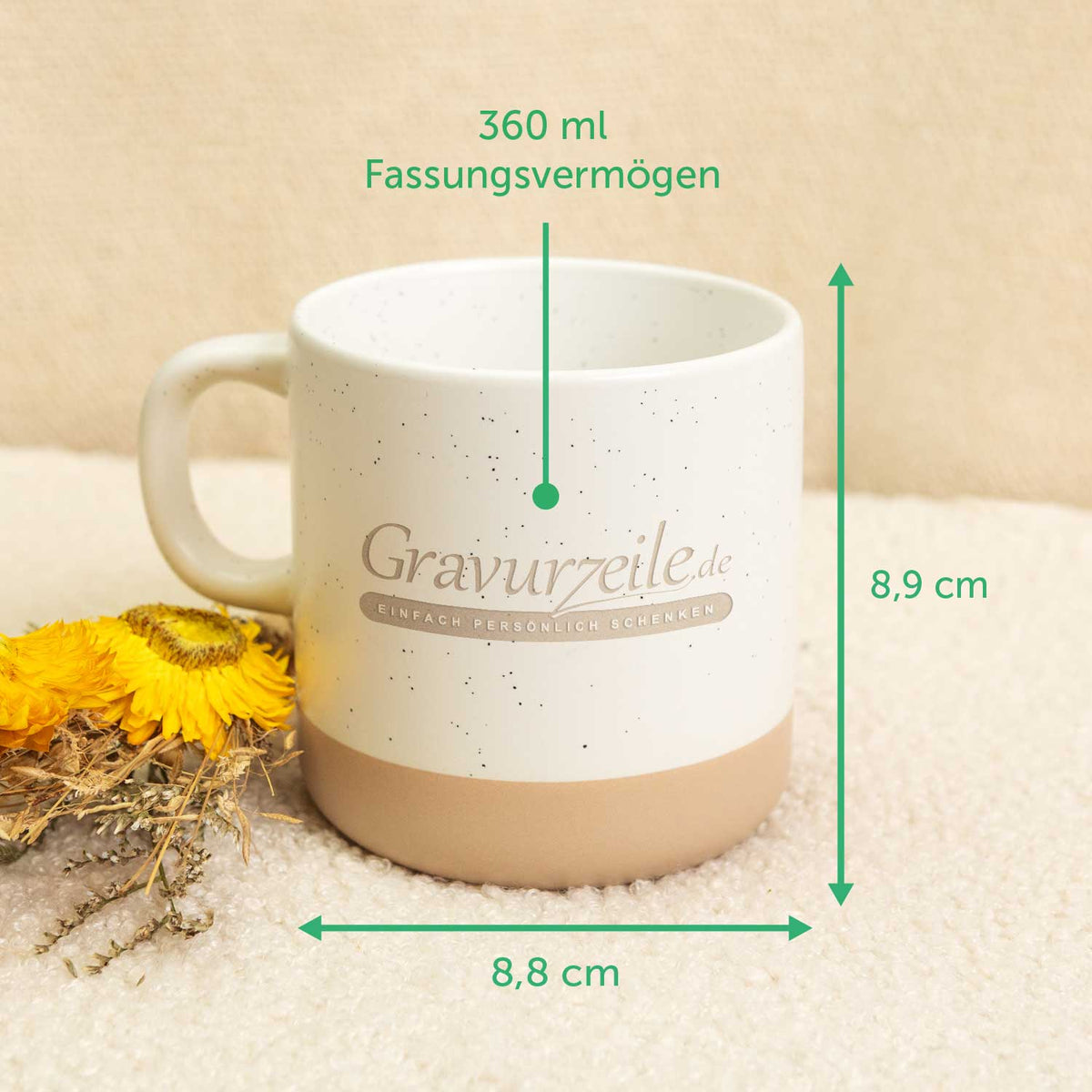 Gravierte Steingut Tasse - Mama Collage