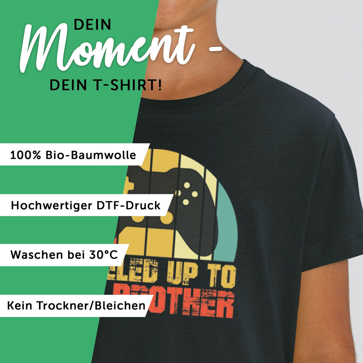 Bedrucktes T-Shirt für Kinder - Leveled up Brother