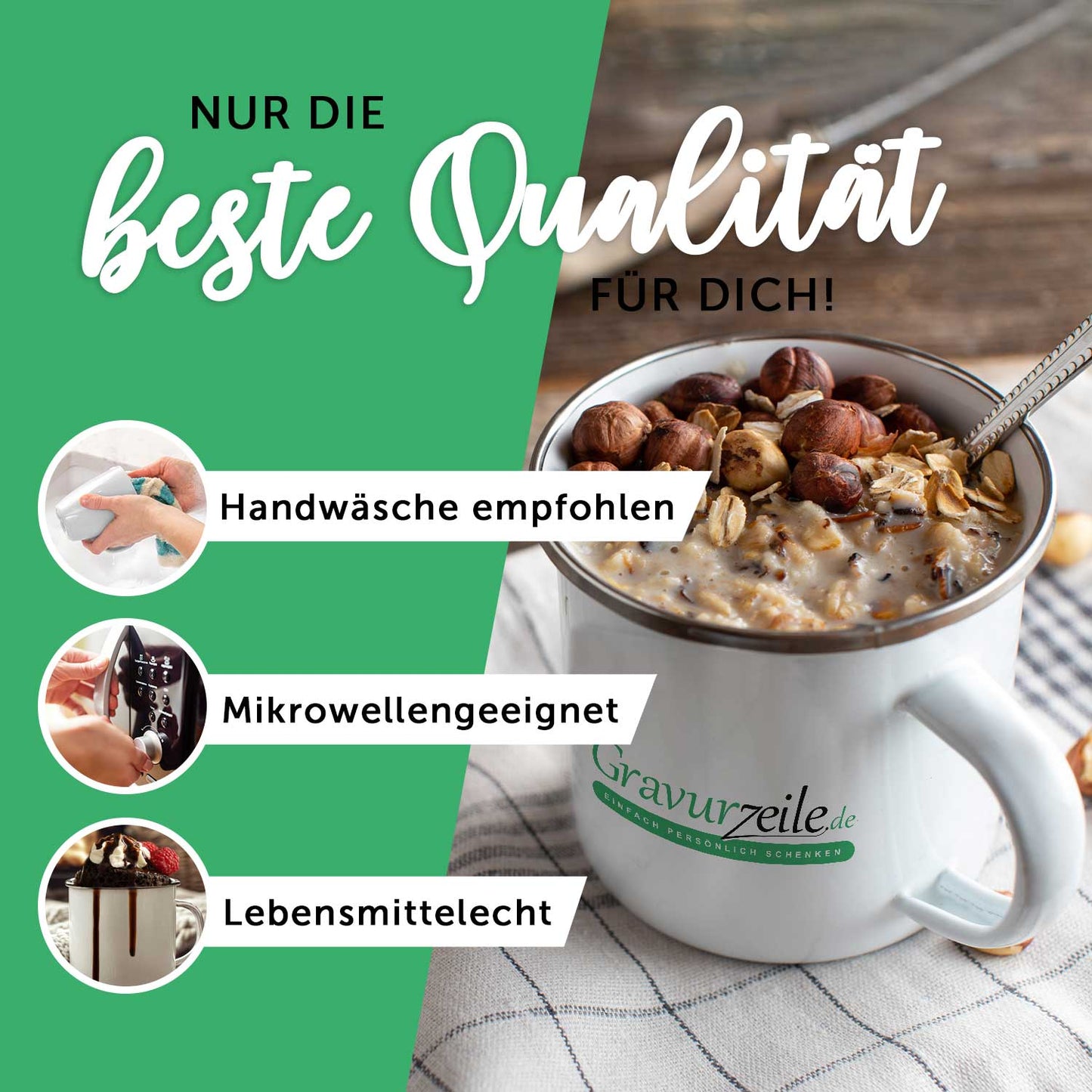 Emaille Tasse für Kinder - Tiere - Personalisiert mit Namen