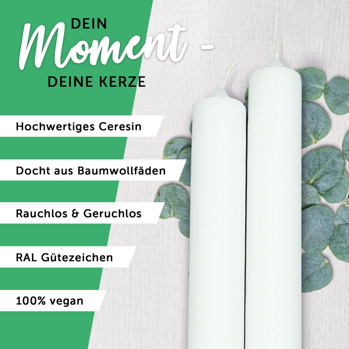 Stabkerze "Arche Regenbogen"- Taufkerze mit Namen, Datum & Wunschtext