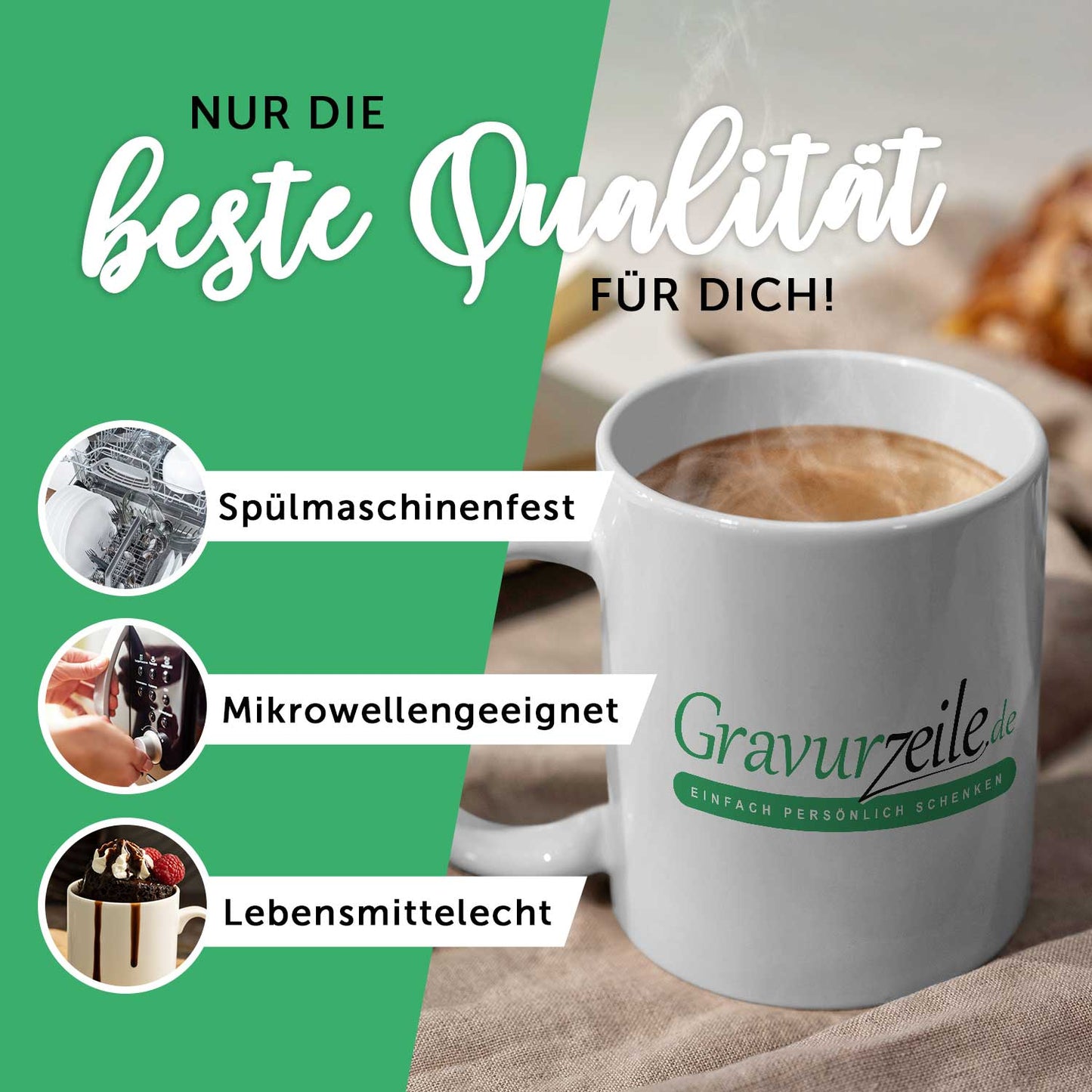 Bedruckte Tasse mit "Pixelerde" Motiv
