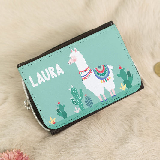 Bedruckte Geldbörse für Kinder im Lama Design