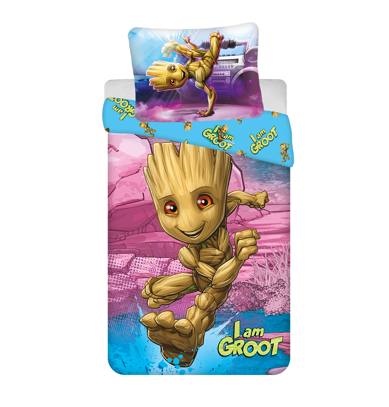 Groot Bettwäsche Marvel - 140x200 cm weiche Baumwolle Kissen und Decke