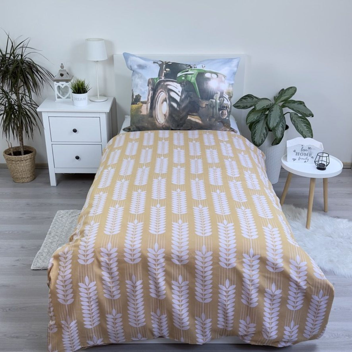 Traktor Bettwäsche - weiche Baumwolle 140x200 cm Kissen und Decke