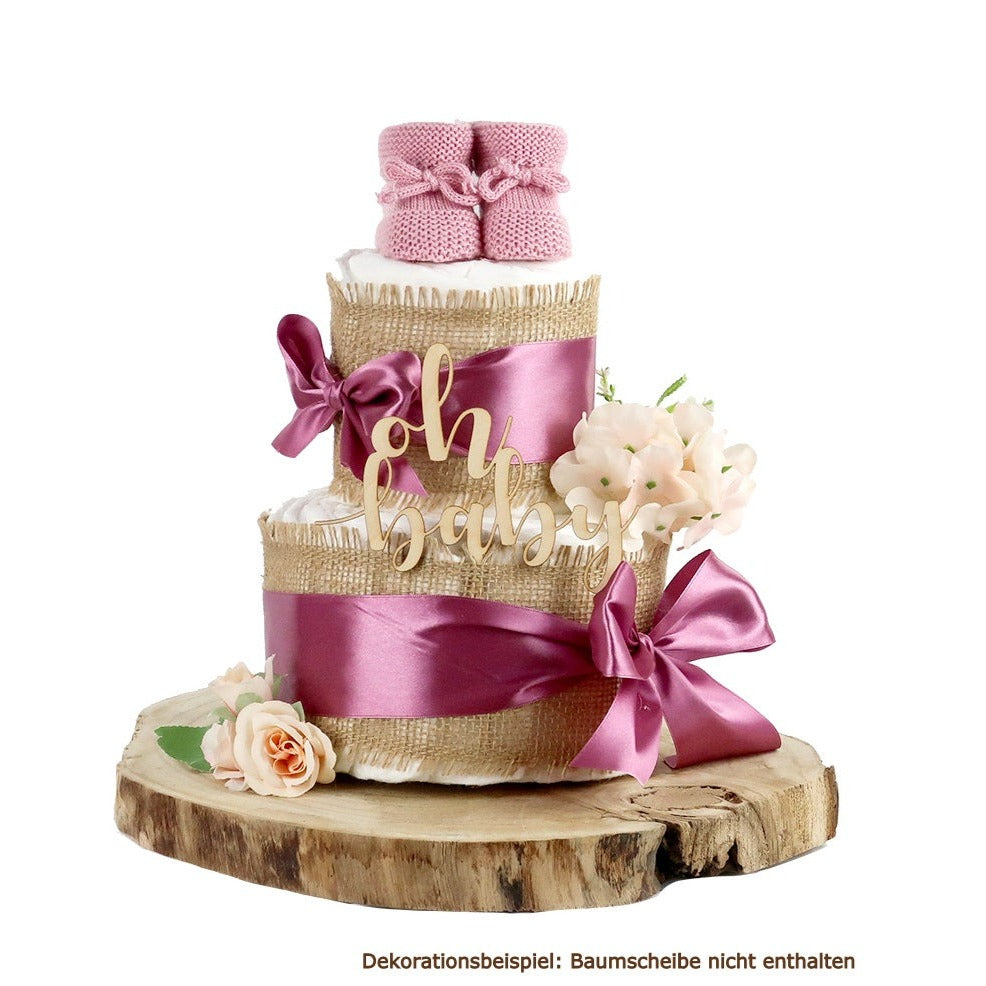 Windeltorte ALLES JUTE Plum zur Geburt