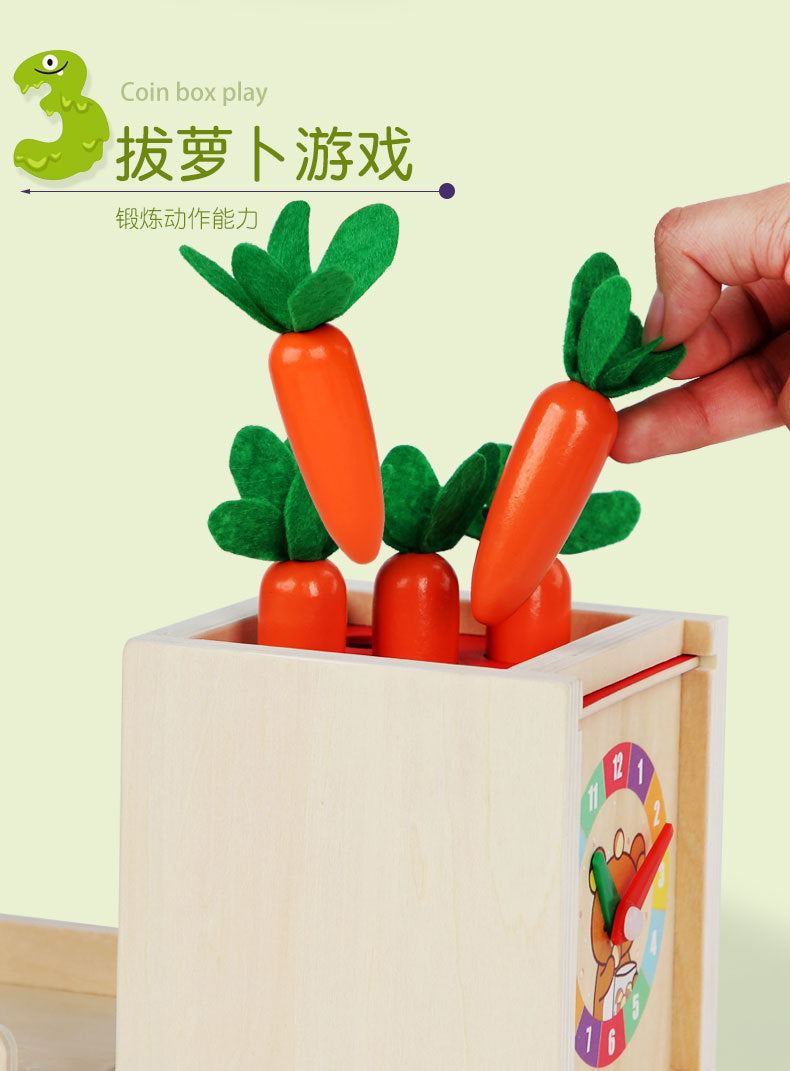 Montessori Holz Lernbox – Multifunktionales Steck- & Formenpuzzle für Kinder