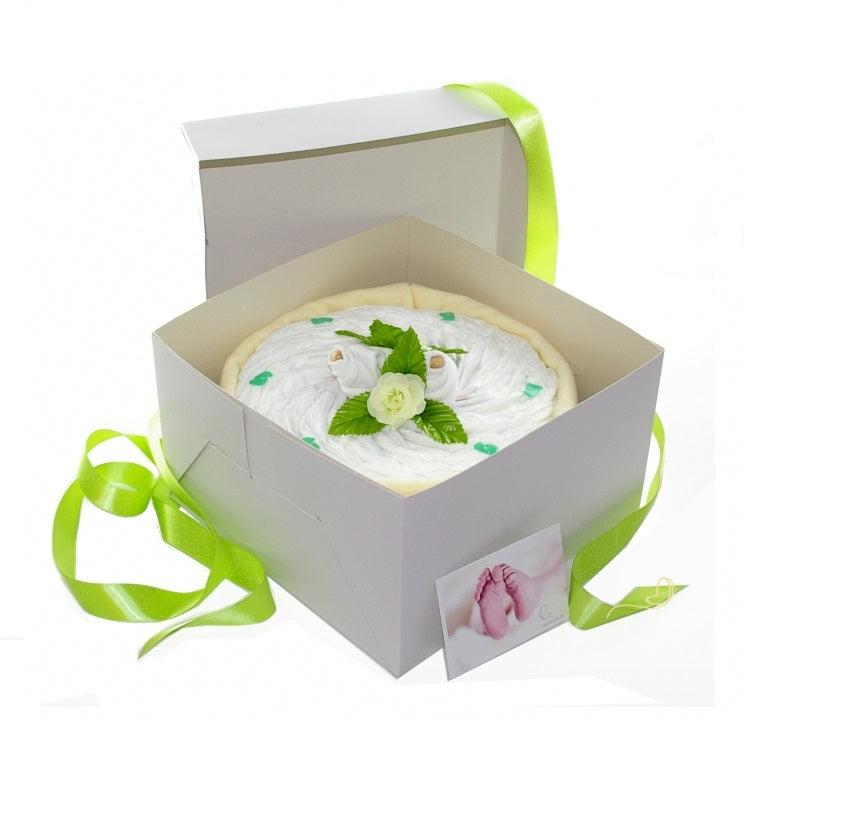 Neutrale Windeltorte CAKEBOX Grün