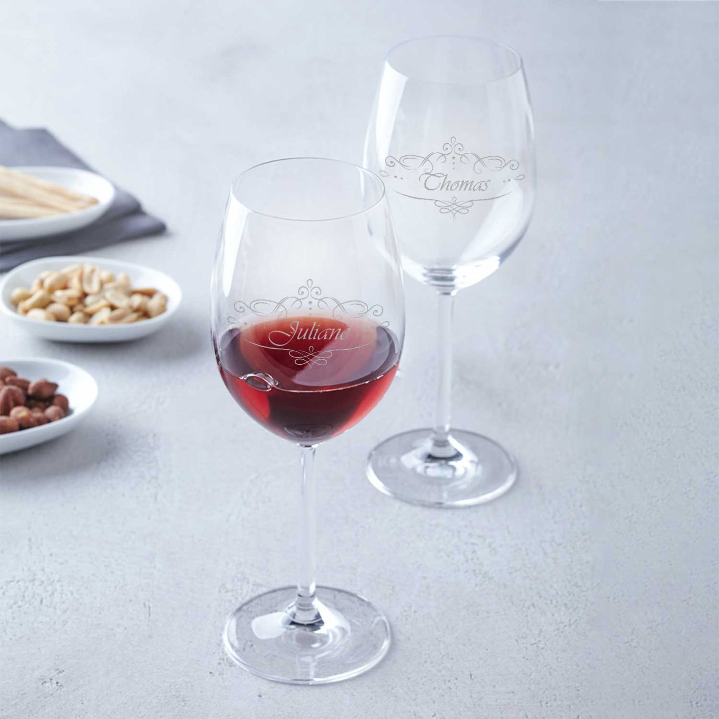 Leonardo Weingläser "Vintage Weinranke" mit Namen im Set