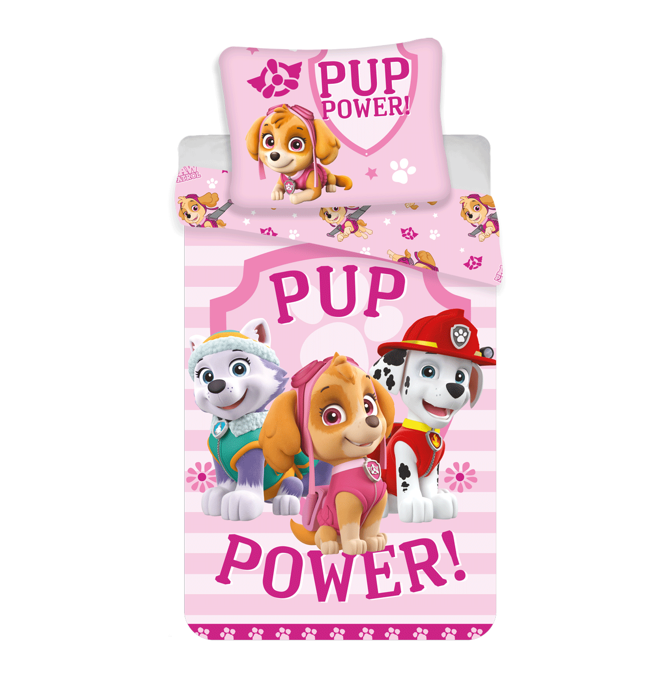 Paw Patrol rosa Bettwäsche - weiche Baumwolle 140x200 cm Kissen und Decke