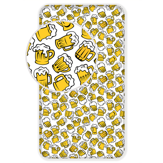 Bier Spannbettlaken - 90x200 cm Bettbezug Einzelbett Matratzenbezug