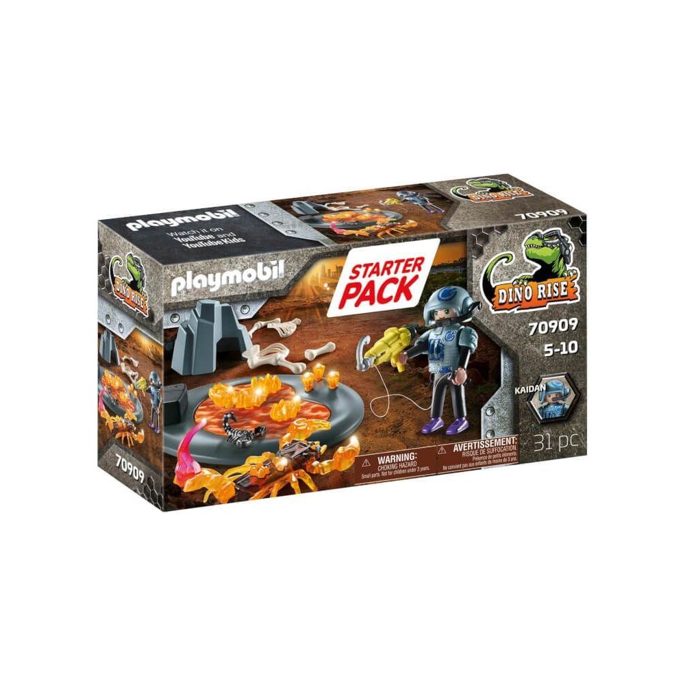 PLAYMOBIL Dino Rise – Feuerskorpion & Ian | Action-Set mit Zubehör | ab 5 Jahren