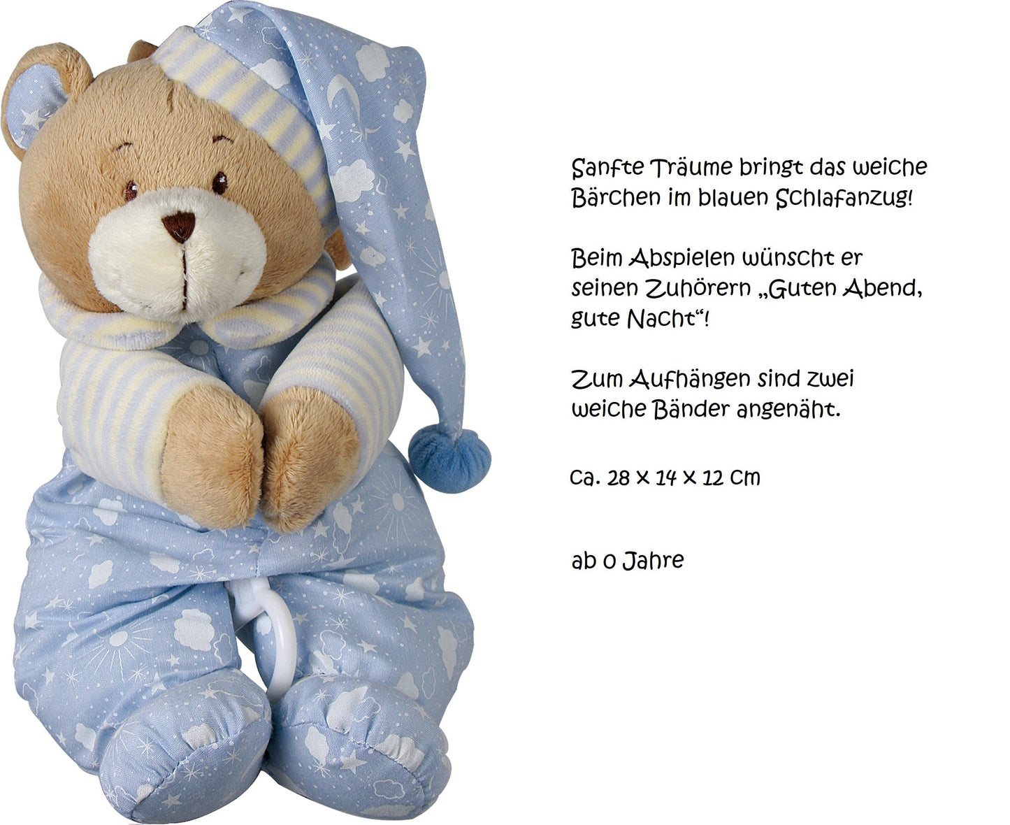 Große Windeltorte Schloss | Musikspieluhr Bär blau | personalisierbar