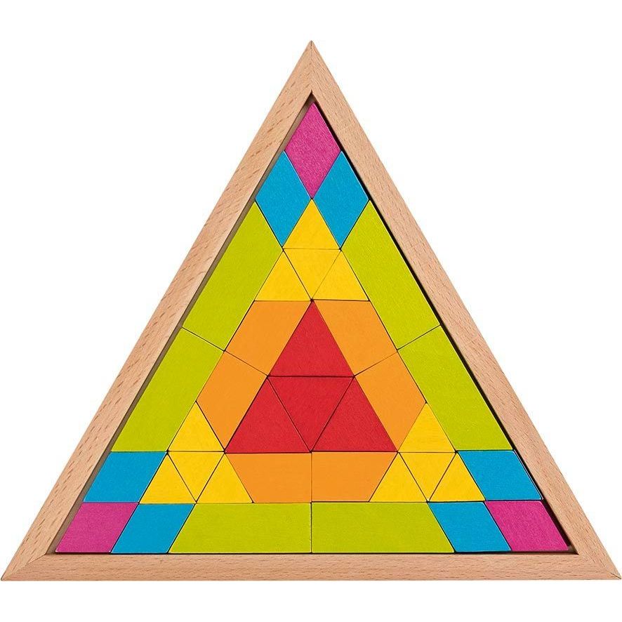 Goki  58590 Mosaik Legespiel Dreieck | Kreatives Holzspielzeug ab 3