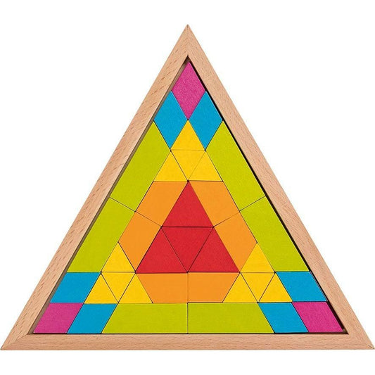 Goki  58590 Mosaik Legespiel Dreieck | Kreatives Holzspielzeug ab 3