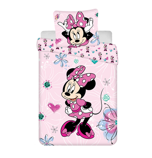 Minnie Maus Bettwäsche - weiche Baumwolle 160x200 cm Kissen und Decke