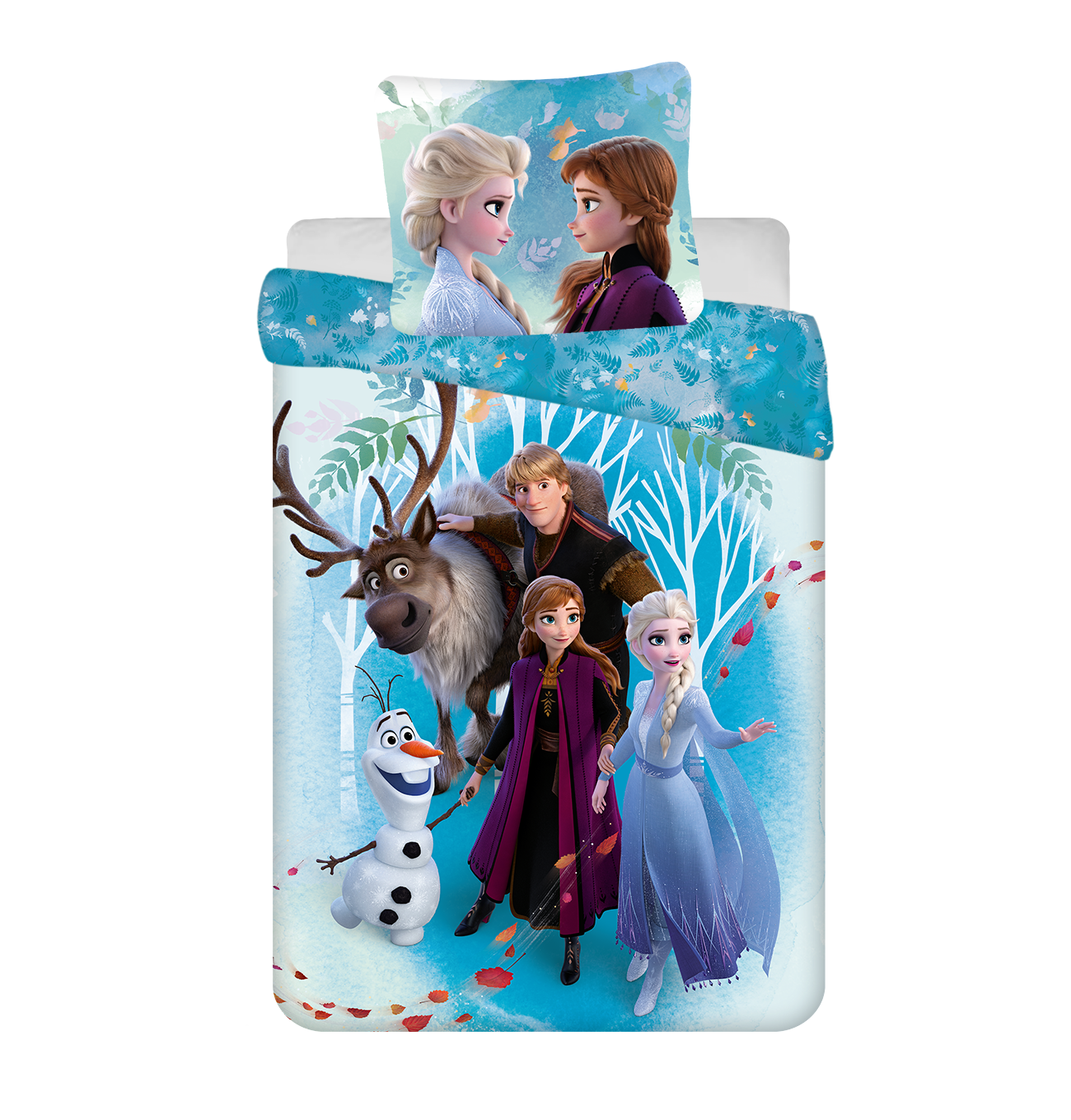 Frozen 2 Bettwäsche - weiche Baumwolle 160x200 cm Kissen und Decke