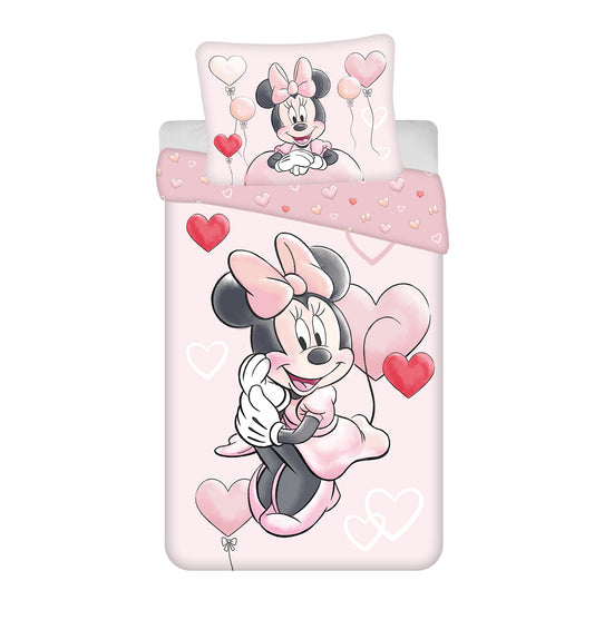 Minnie Maus rosa Bettwäsche - weiche Baumwolle 140x200 cm Kissen und Decke